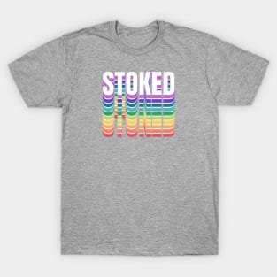 Rainbow Stoked Stacked Colors T-Shirt